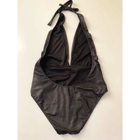 Victoria's Secret Women's Swimsuit Size L Black Glitter Deep V NWOT - Picture 6 of 6